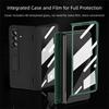 Leather Phone Case for Samsung Galaxy Z Fold 7 6 5 4 3 Fold7 Fold6 Fold5 Magnetic Hinge Stand Back Cover with Mirror Film YYC006