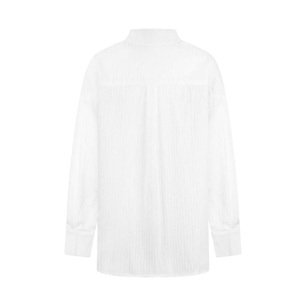 UNBDNS Damen Frühling 2026 Französisches Weißes Langarmhemd mit Bindegürtel