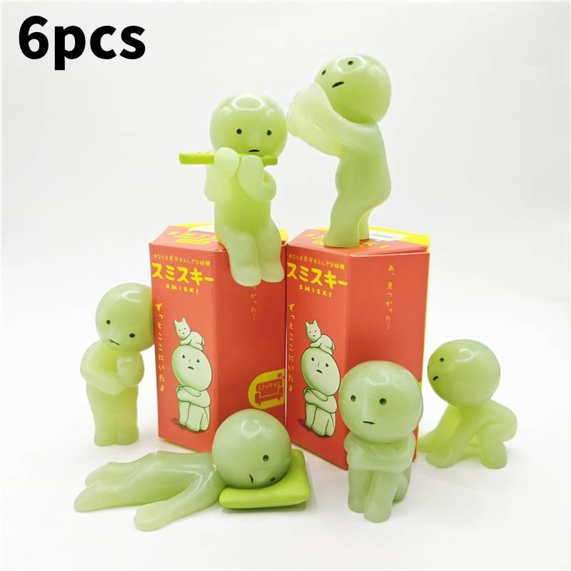 

Смиски Экшн Светящаяся Фигурка Мультяшный Эльф Модель Игрушка ПВХ Украшение Подарок Дисплей 6pcs Glow