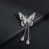 Zinc Zinc Alloy For Women Girl Drop Cubic Zircon Tassel Butterfly Jewelry Brooches Pin Corsage Accessories