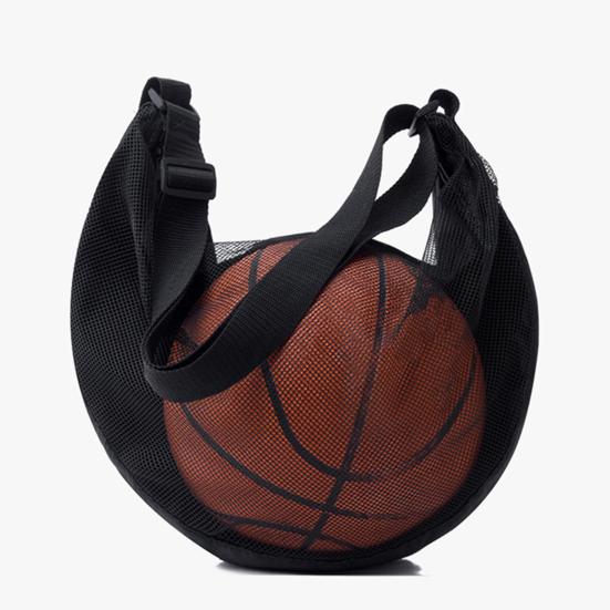Single Ball Bag Crossbody Basketball Carrier Bag Waterproof Zippered Gym Shoulder Bag with Mesh Pocket Adjustable Strap for Carrying Soccer Volleyball