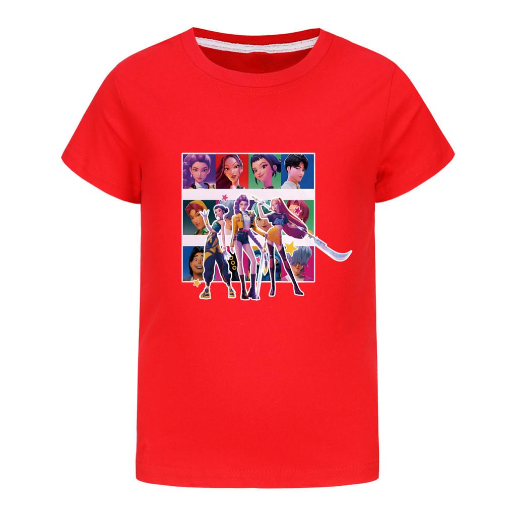 5036 Kids Girls Boys Rumi Mira Zoey Print Casual Cotton Short Sleeves T-Shirt