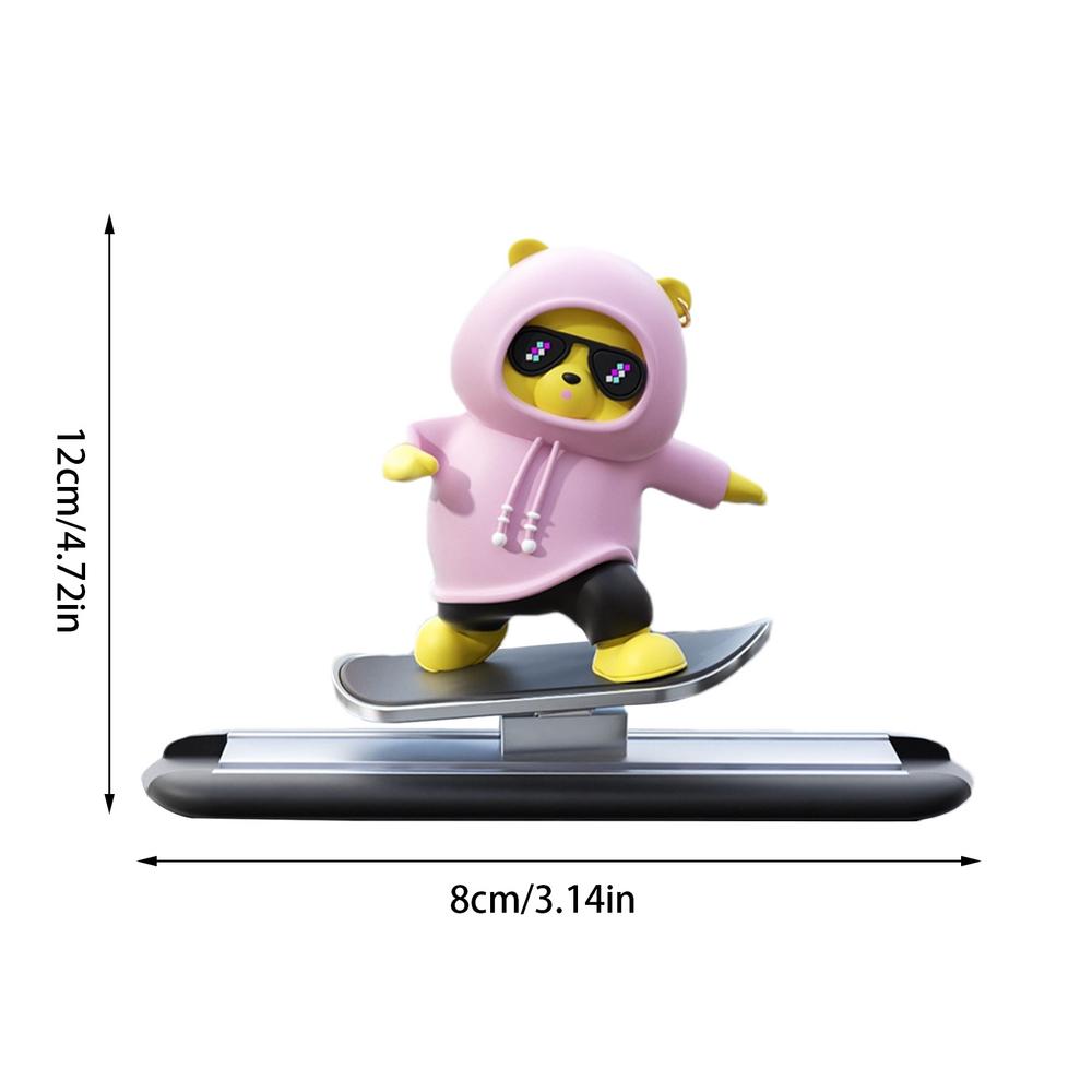Skateboarding Bear Car Decor Skater Bear auto Interior Decoration Dashboard Ornament Car Accessories for Car Interior Decor