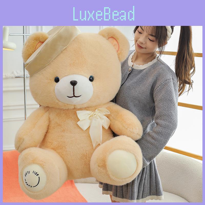 Navy Wearing Beret Teddy Bear Plush Doll Cute Bow Tied Perfect Huggable Gift