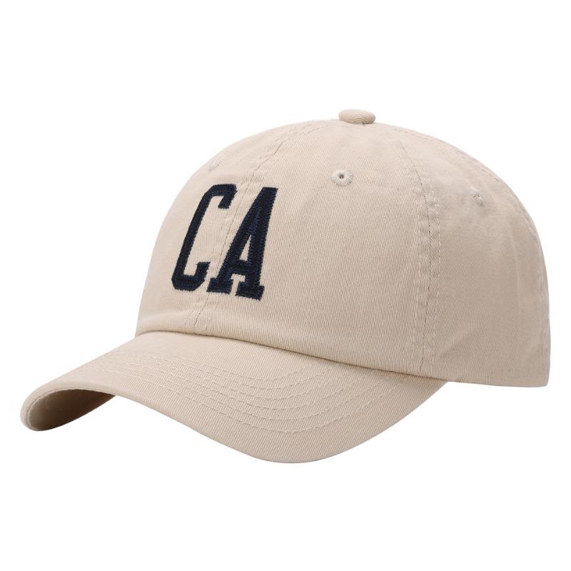 High quality high sense CA letter soft top baseball cap female couple tide show face small cap female summer