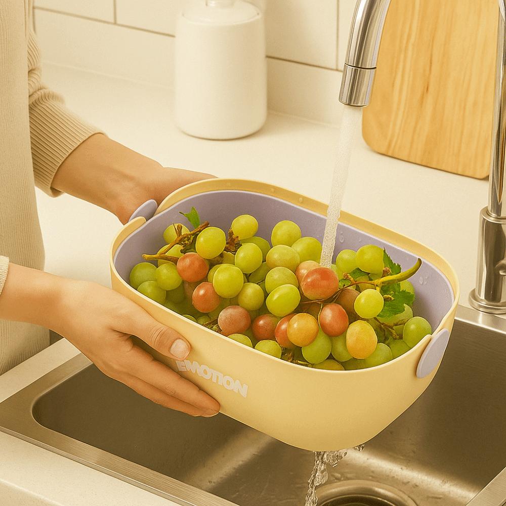 Plastic Fruit Cleaning Basket Large Capacity Vegetable Basket Drainage Basket  Vegetable Washing