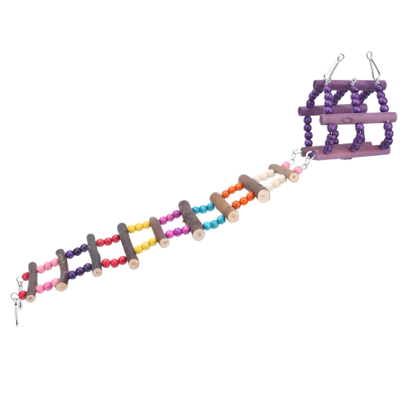 

Bird Climbing Ladder Toy Wood Swing Drawbridge Loop Ladder Climbing Ladder Set for Parrots Hamsters and Sugar Gliders
