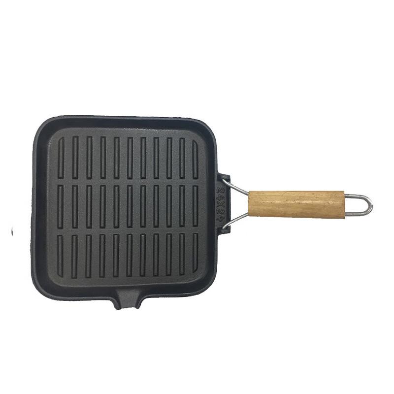 

ZISIZ Cast Iron Steak Frying Pan with Folding Handle