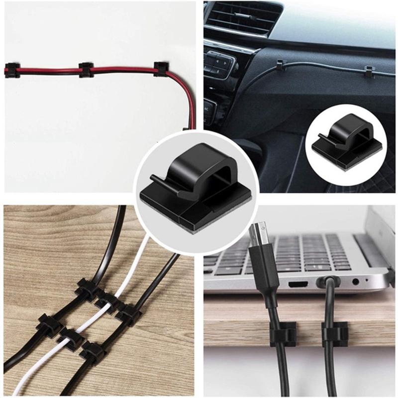 20/40 Pcs Self-adhesiv Cable Clips Wire Clips Cable Wire Management Wire Cable Holder Clamps for Car Office and Home