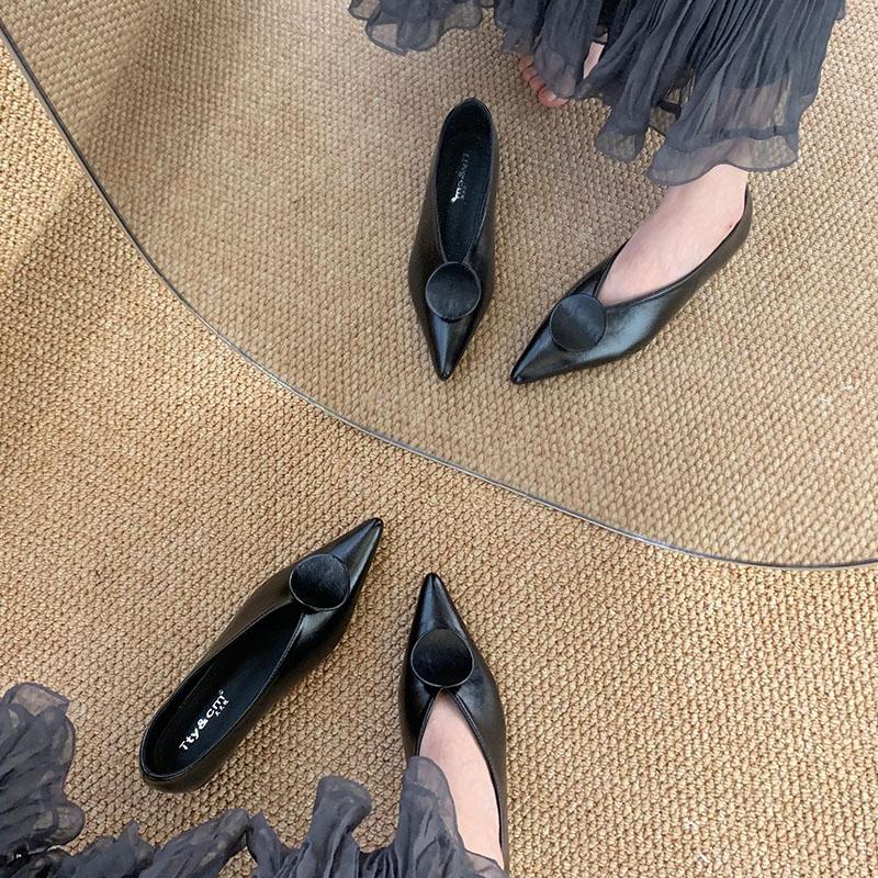 Fashion Pointed Toe Footwear Slip On Women Flats With Shoes Female Slides Fashion Shallow Ladies Flats Shoes New In 2025 Spring Summer