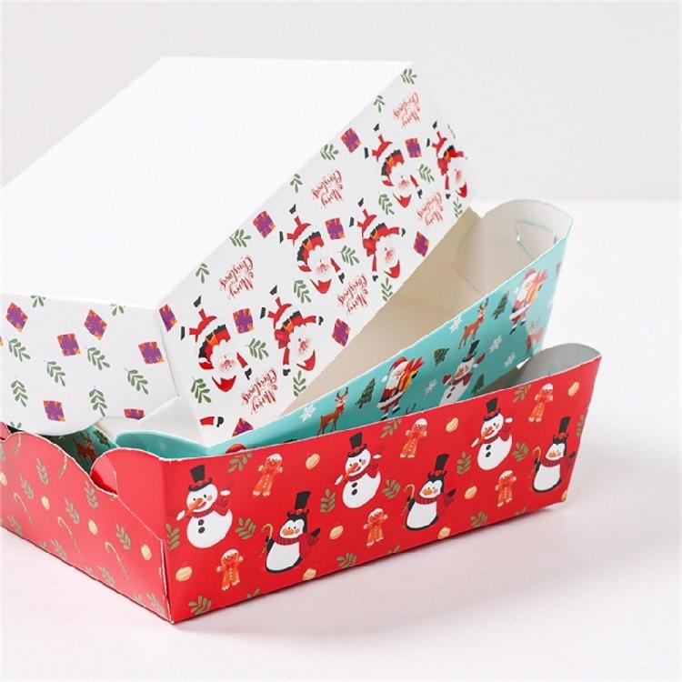 Bulk Disposable Christmas Snacks Boxes Paper Trays For Holiday Parties Paper Structure Festival Decoration