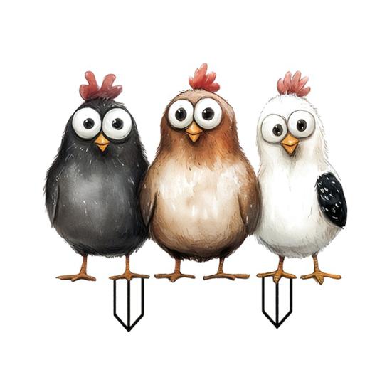 Acrylic Garden Stake 2D Easter Egg Bunny/Roosters Yard Sign A