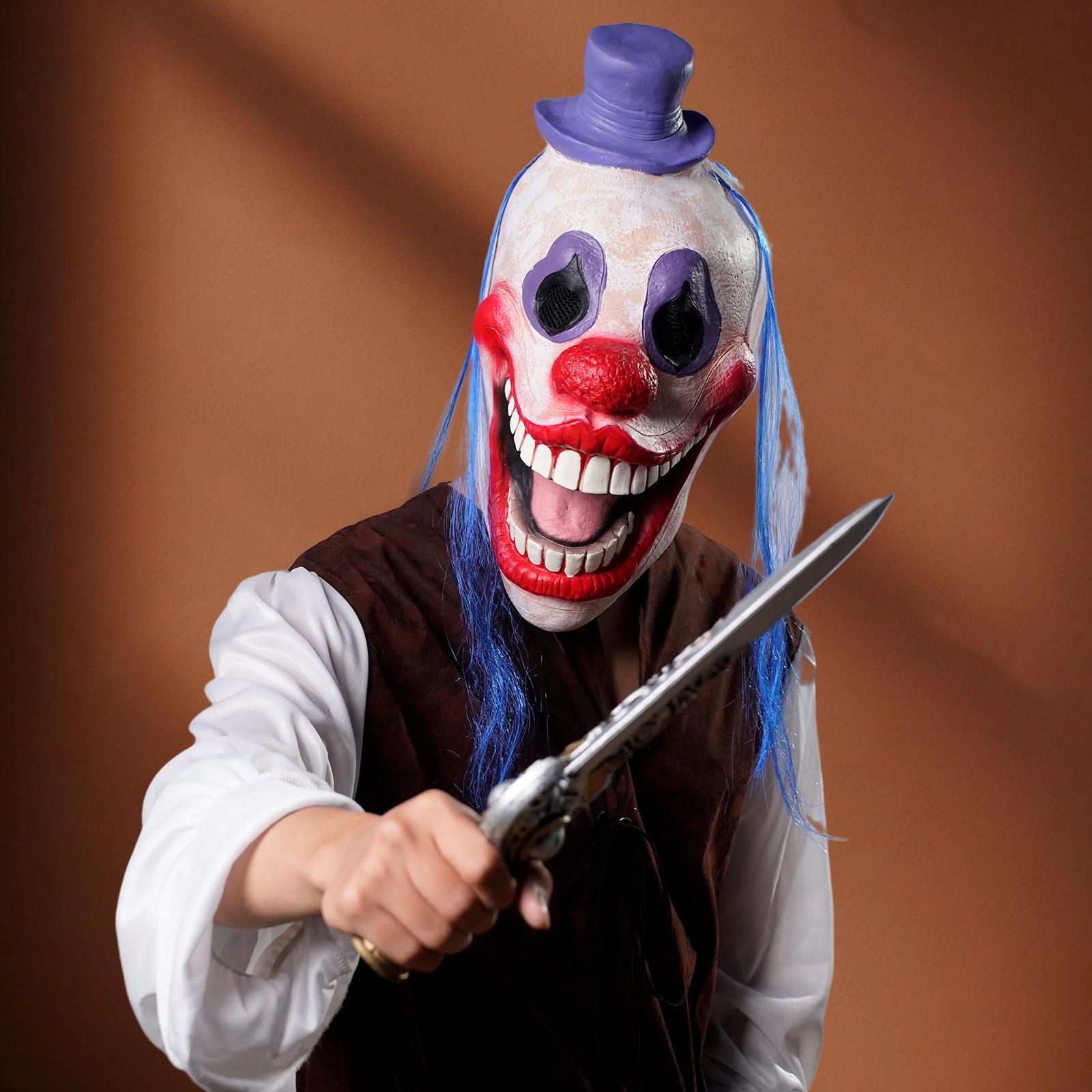 

Реалистичная маска клоуна, латексный головной убор, аксессуар для костюма на Хэллоуин, идеально подходит для страшных вечеринок и костюмированных мероприятий!