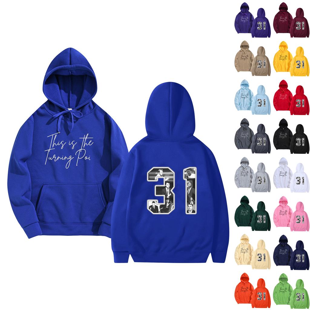 Women's And Men's  Fashionable Hooded Long Sleeved Printed Casual Pullover Unisex Sweatshirt Top
