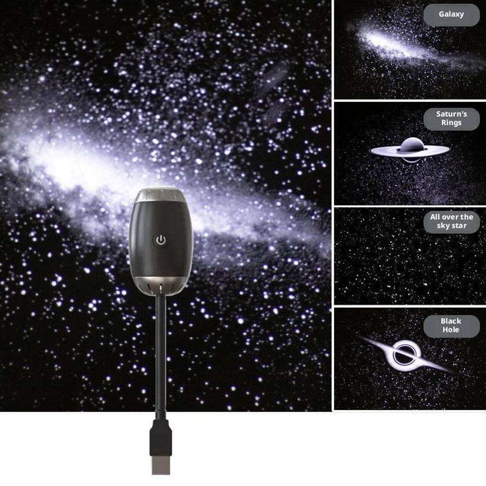 USB LED Starry Car Atmosphere Light Adjustable Focus Large Range Projection Romantic Saturn Galaxy Party Interior Decor Light