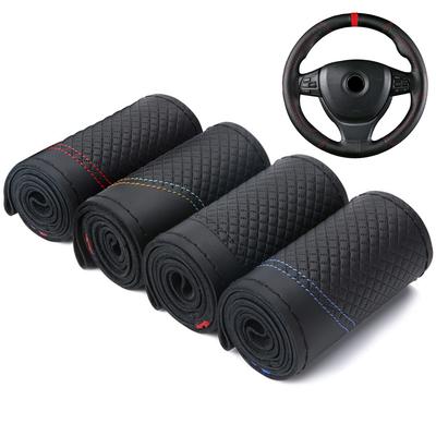 Coprivolante Fai da Te per Auto Intrecciato 38 cm Morbida Vera Pelle Coperture per Auto Auto con Ago e Filo Accessori Interni Auto
