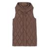 Autumn and Winter Women's Solid Color Vest Hooded Loose Long Windproof Warm Sleeveless Women's Jacket