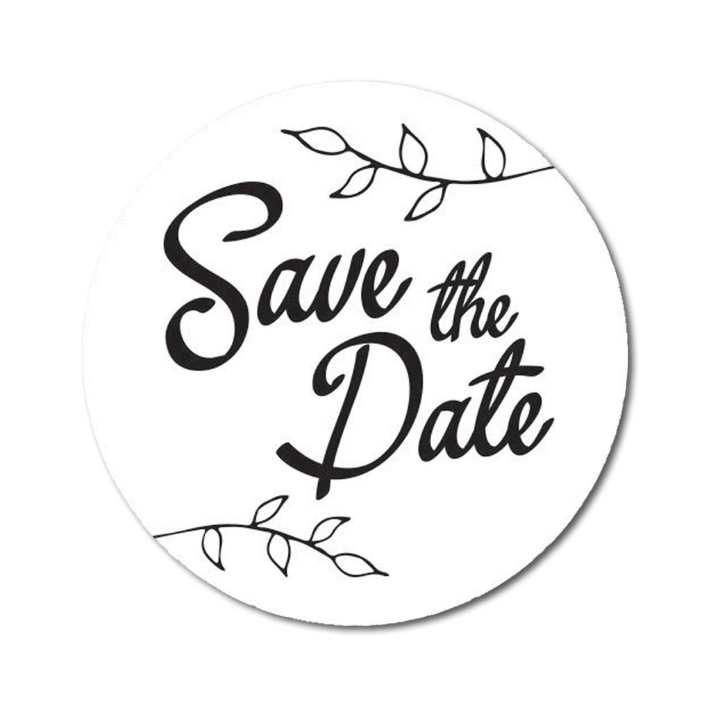 Darling Souvenir DIY 45 Pcs Dark Brown Leaf Vines Save The Date Stickers Round Envelope Seal-1.6