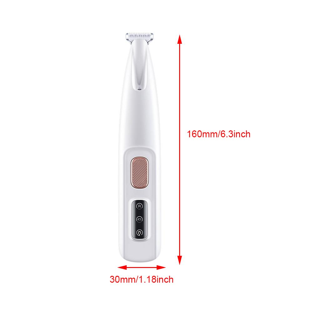 Dog Paw Trimmer with LED Light Pet Electric Pushing Scissors Waterproof Cordless for Dogs Cats Trimming Paws Eyes Ears Face Rump