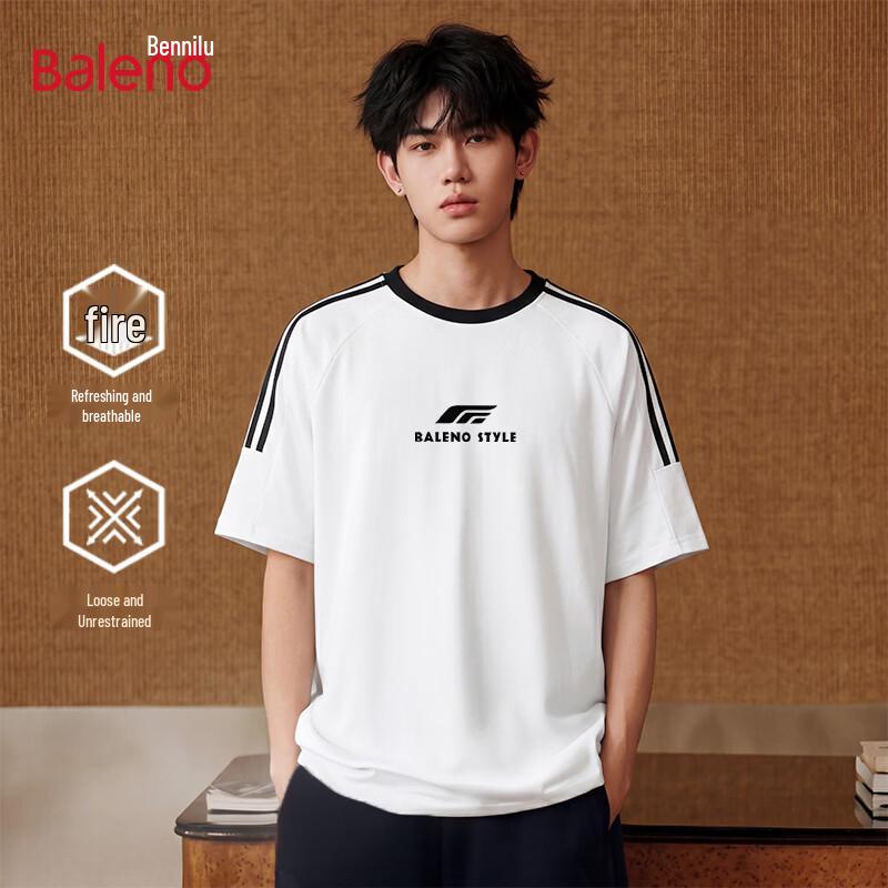 Baleno Men s Loose Fit Striped Cotton T-Shirt S