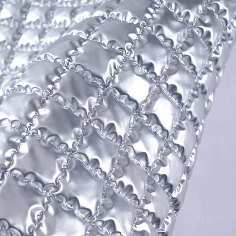 1m*1,4m Czarno-srebrny Kolor Skóra PU Pikowana Tkanina Bawełniana Tkanina Haftowana Wkładka do Szycia Torby Bagażowe Ubrania