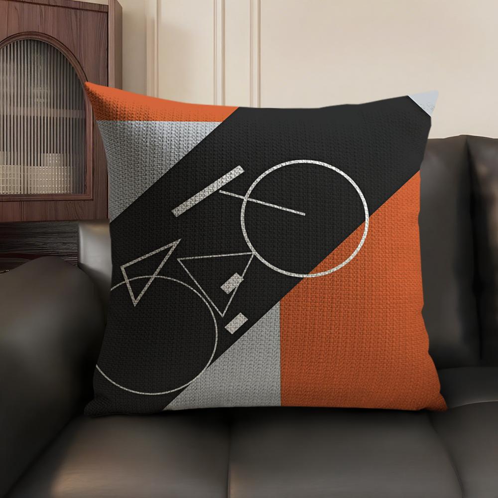 Abstract B-Bauhaus Geometry Pillow Case Natural Linen Organic Fabric Double-Sided Printing Sofa Home Decor Gift Cushion Cover