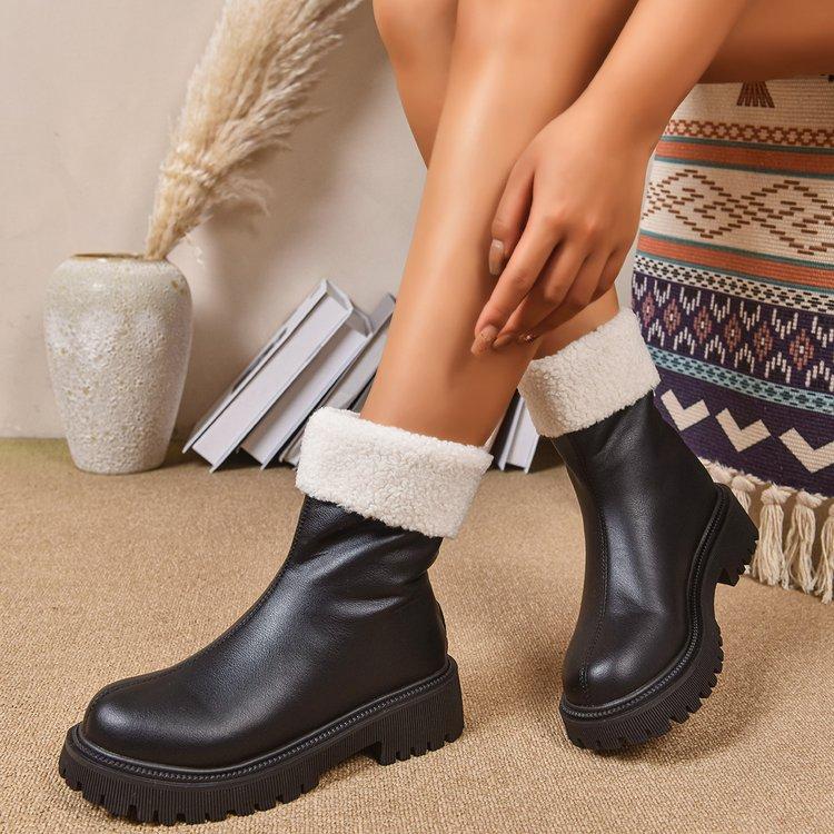 Fashion versatile women's non-tired feet thick soles heightening soft elastic comfort shock absorption non-slip casual sports Martin boots