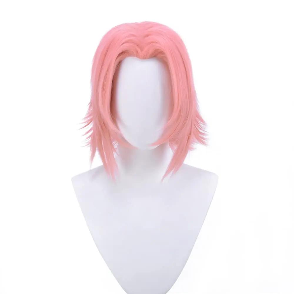 Halloween Sakura Haruno Cosplay Wigs Cosplay Anime Halloween Costume Short Pink Sakura Pink Hair Wigs Costume Character