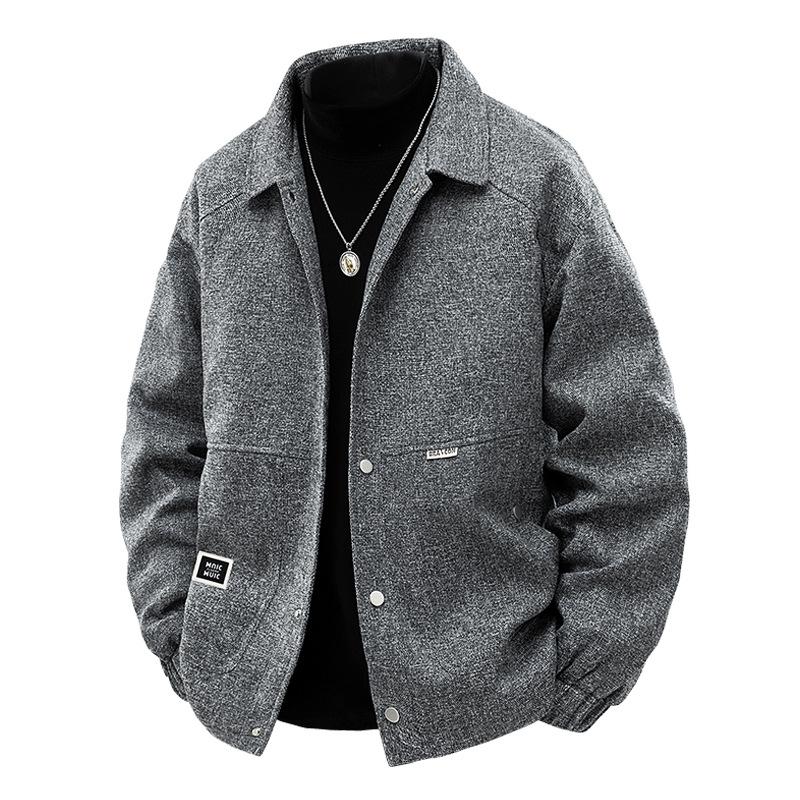 Gemütlich Einkuscheln Einfache Jacke mit quadratischem Kragen Übergewichtige Männer Übergröße Locker Lässig Taschenmantel