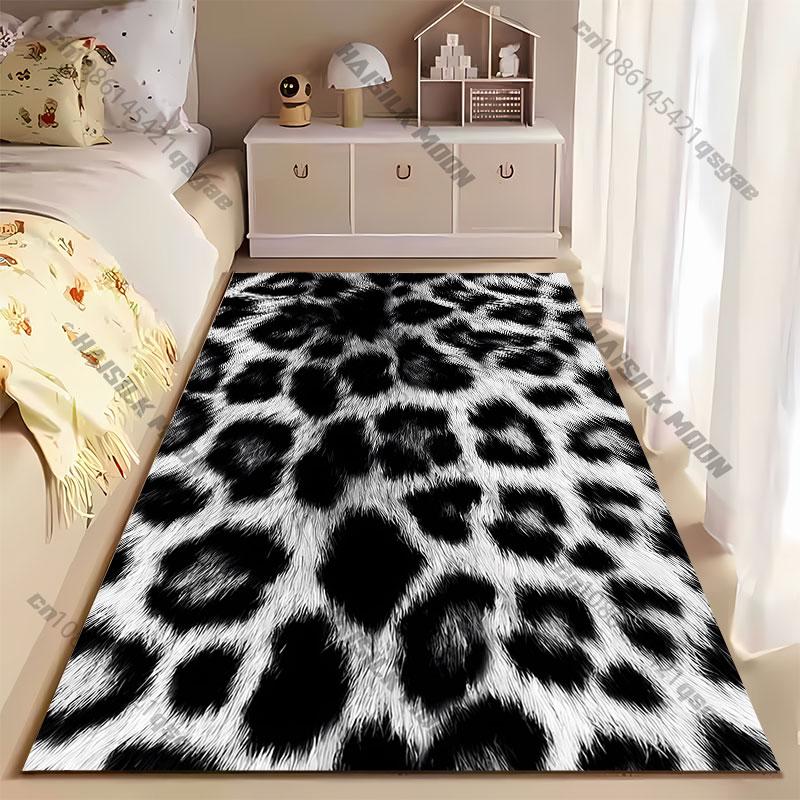Leopard print animal fur carpet Yoga living room room decor children's crawling mat doormat area rug games mat