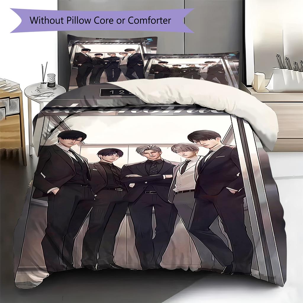 Love and Deepspace Sylus Pattern Bedding,Quilt Set Quilt Cover Pillowcase Home Birthday Gift (1 * Duvet Cover + 2 * Pillowcase, Without Core)