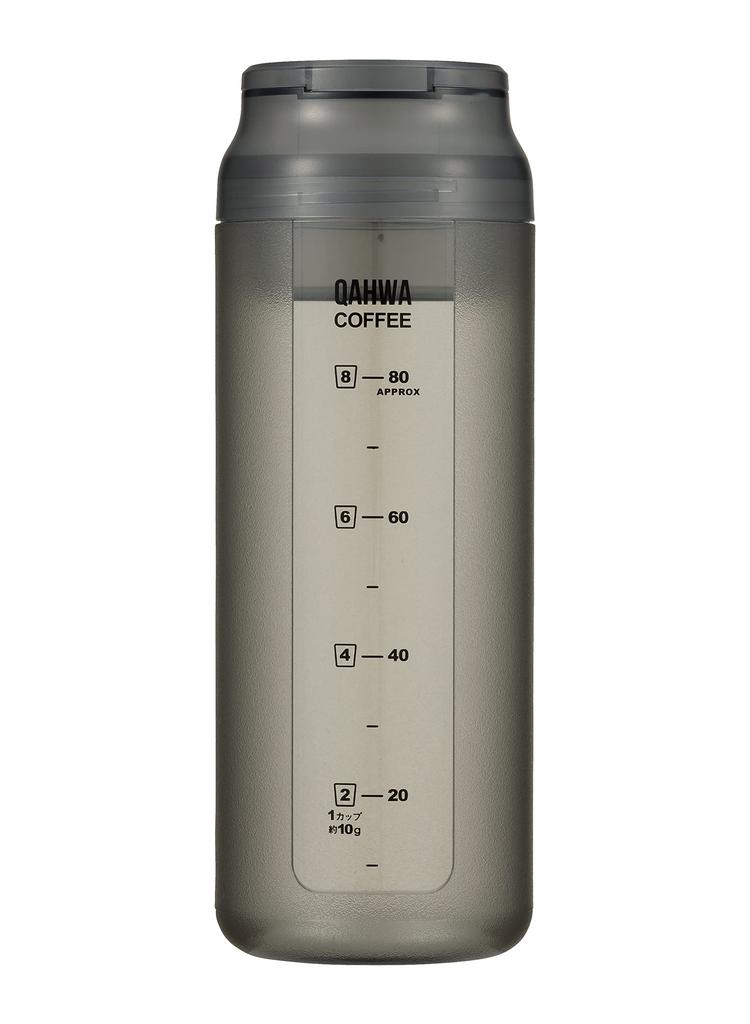 CB JAPAN Coffee Canister [Made In Japan] with Scale for Measuring Coffee Beans QAHWA Black