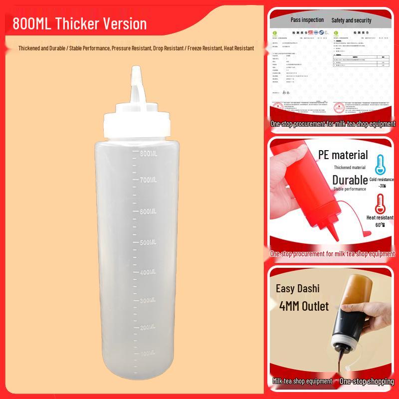 Graduated Squeeze Bottle for Sauces and Dressings - Pointed Tip for Precision