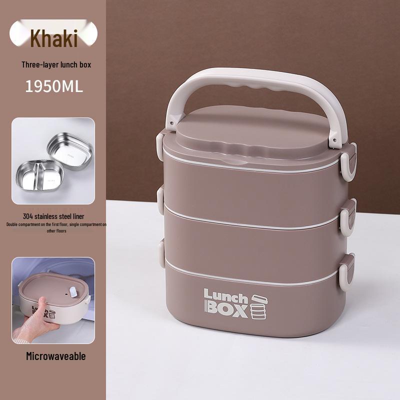 Stainless Steel Insulated Bento Lunch Box for Office & Students, Microwave-Safe Portable Meal Container.
