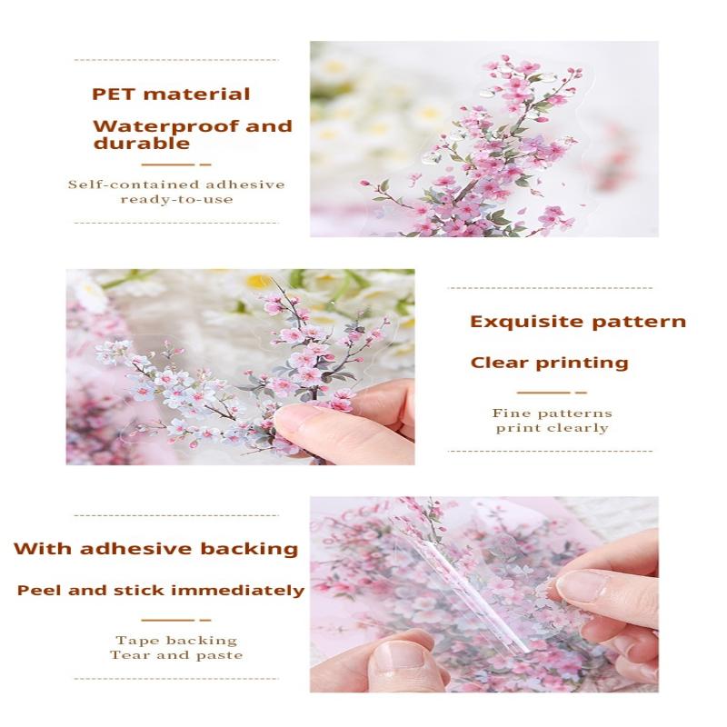 30Pcs/Set Waterproof Vintage Pet Plant Flower Stickers For Diy Crafts Scrapbook Photo Album Decoration