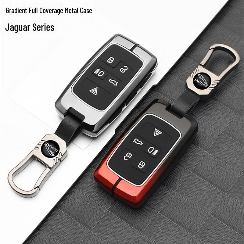 Premium Metal Protective Shell for Jaguar Key - Compatible with XFL/XEL/XJL/FPACE; High-End Men's Key Case with Buckle