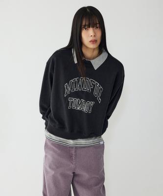 STUDIO TOMBOY Mindful Tomboy Print Sweatshirt_Charcoal 9176122971