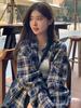 Women's Plaid Grid Long Sleeve Cardigan - Thin, Retro, Loose Fit for Spring/Summer