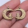 10pcs Moon Charms For Jewelry Making Antique Bronze Silver Color Pendants Making DIY Handmade Tibetan Finding Jewelry