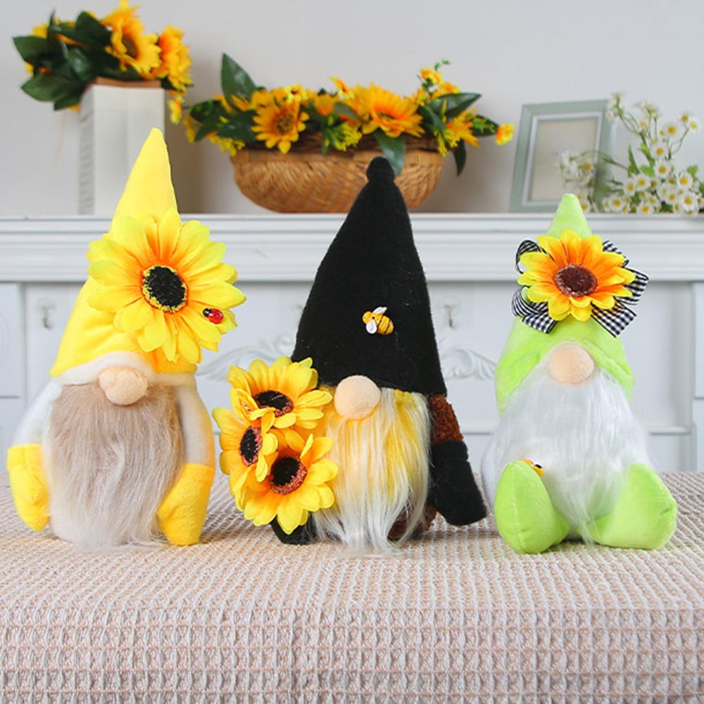 Halloween Faceless Gnome Dolls, Pumpkin Sunflower Fall Harvest Gnomes Farmhouse Elf Dwarf Plush Ornament for Halloween Christmas