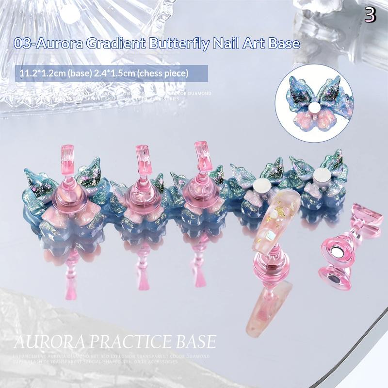 Magnetic Acrylic Nail Practice Stand Butterfly Shape Nail Display Stand Tips Holder Wearable Nail Display Stand Tool 3