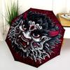 Demon  Pattern, Automatic Folding Umbrella, Portable and Foldable Design, 8 Ribs, a Christmas or Birthday Gift.