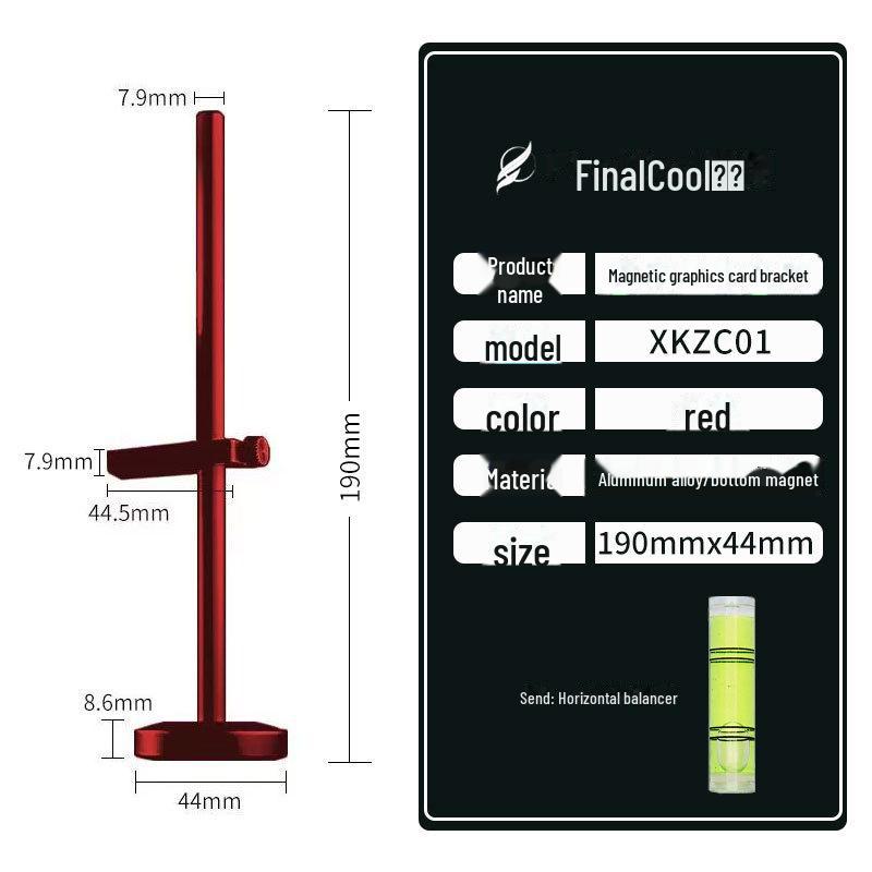 Aluminum Alloy 4070 Vertical Graphics Card Support Stand with Magnetic Base for 7900XT.