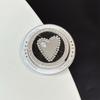 Luxury Mobile Phone Airbag Holder Magnetic Paste Leather Round Rhinestone Heart Mirror High-End Female
