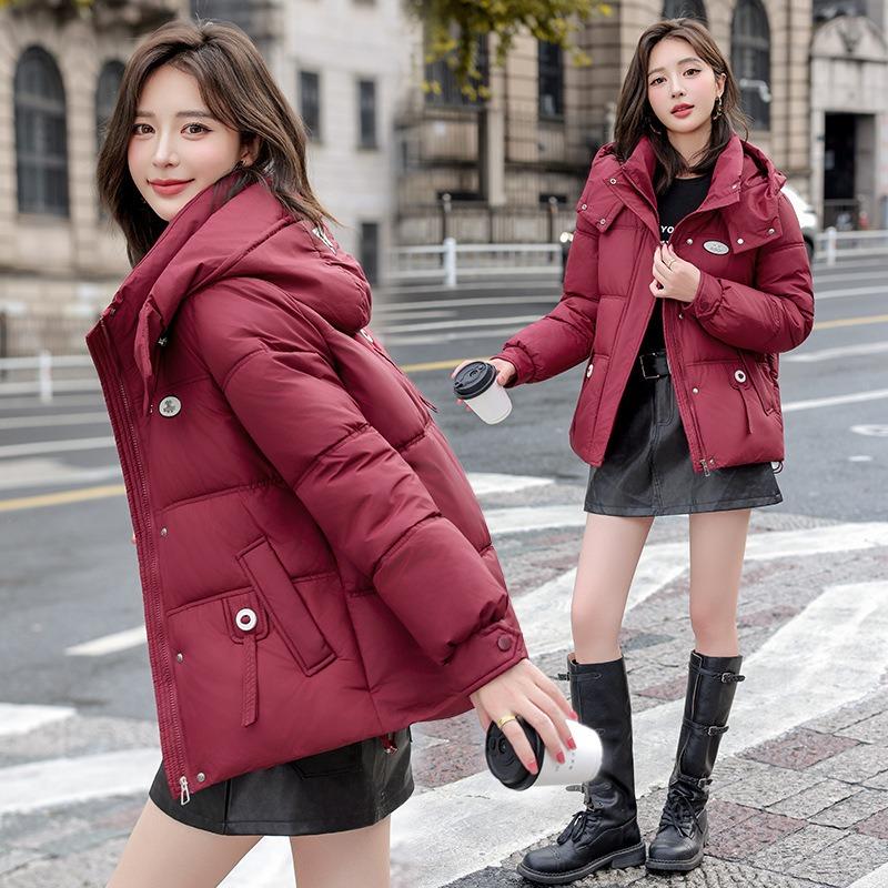 Down cotton-padded clothes, new winter loose cotton-padded clothes, short hooded thickened warm jacket, cotton-padded jacket.