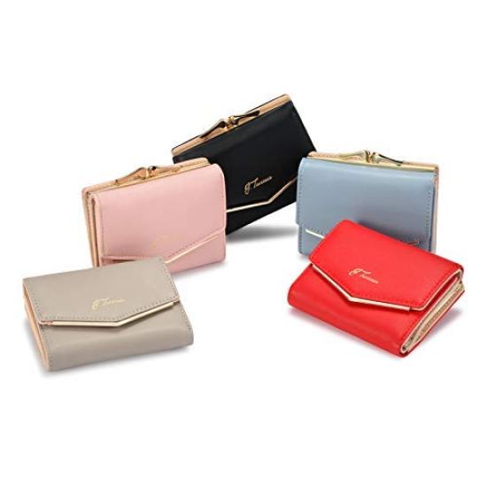 Taverner Faux Leather Clasp Mini Compact J. Women's Wallet, (Pink)