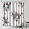 MEHOFOND Boho Western Cow Skull Shower Curtain - Bull Skull Flower Head - Farmhouse Country - Waterproof Fabric - 72x72 Inch