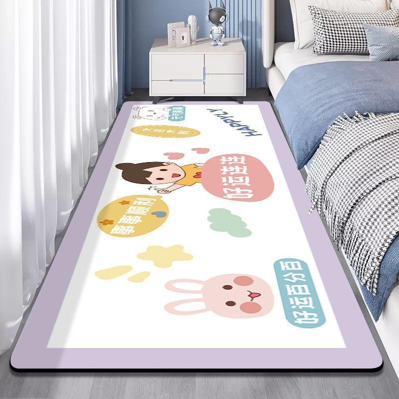 Cartoon Carpet Living Room Non Washable Wipable Carpet Bedroom Girl Bedside Carpet Mat Ins. Bedroom Sleeping Floor Mat