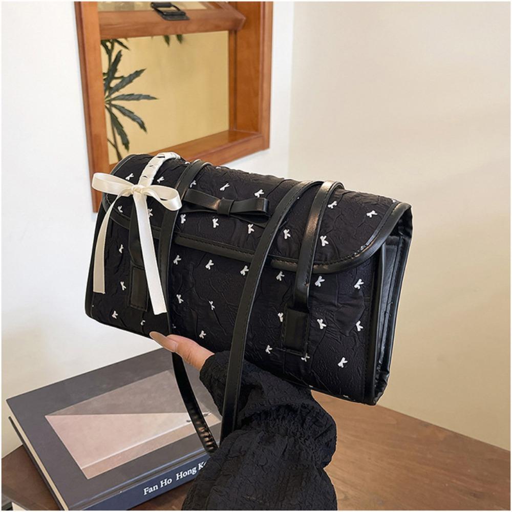 

PU French Stick Handbag Sweet Armpit Bag All-match Underarm Bag Travel чёрный