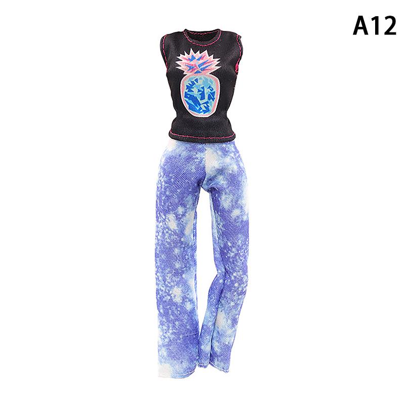 1Set Dollhouse Miniature Doll Dress / Short Skirt / Blouse Summer Wear Clothing For 30cm Dolls Fashion Clothes